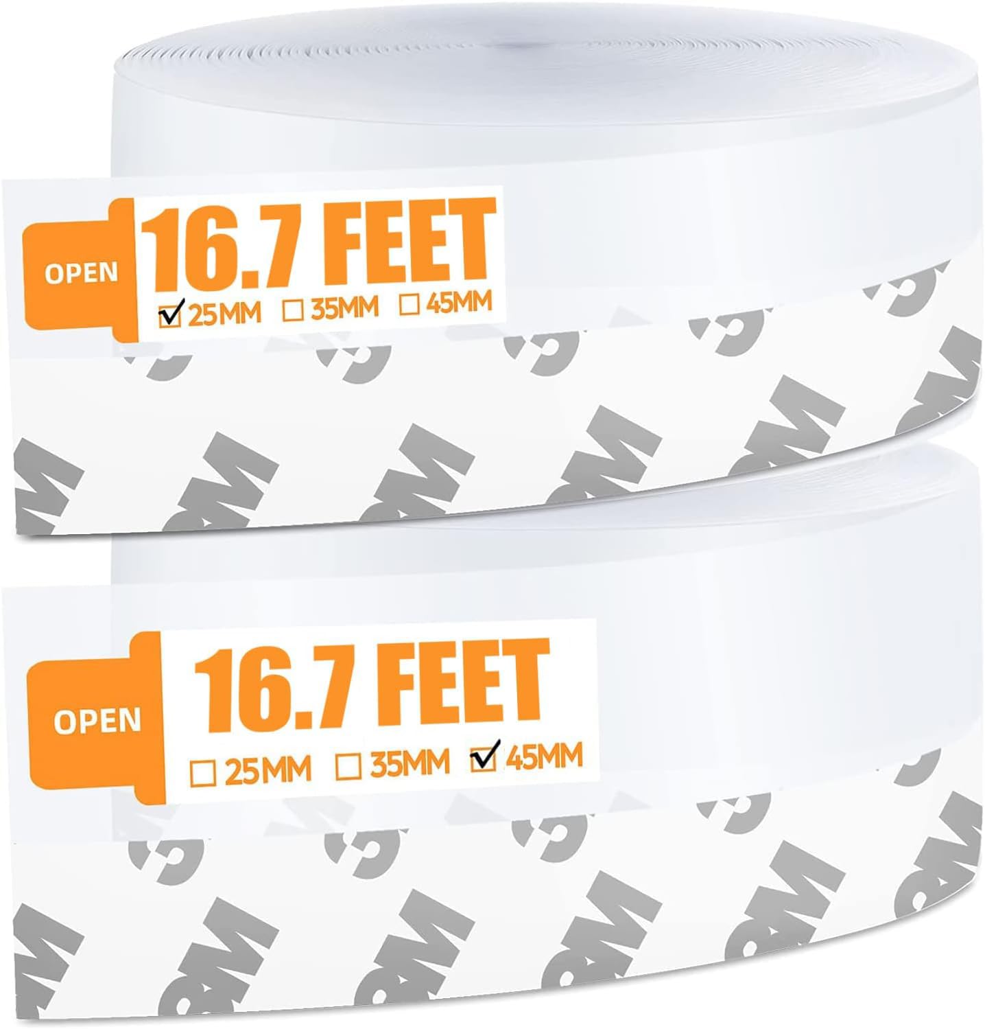 Photo 1 of 33.5 Ft Door Weather Stripping Door Seal Strip,Silicone Door Draft Stopper,Self Adhesive Shower Door Bottom Seal and Door Insulation Strip for Door Frame Windows and Glass Gaps (Transparent, 25+45mm)