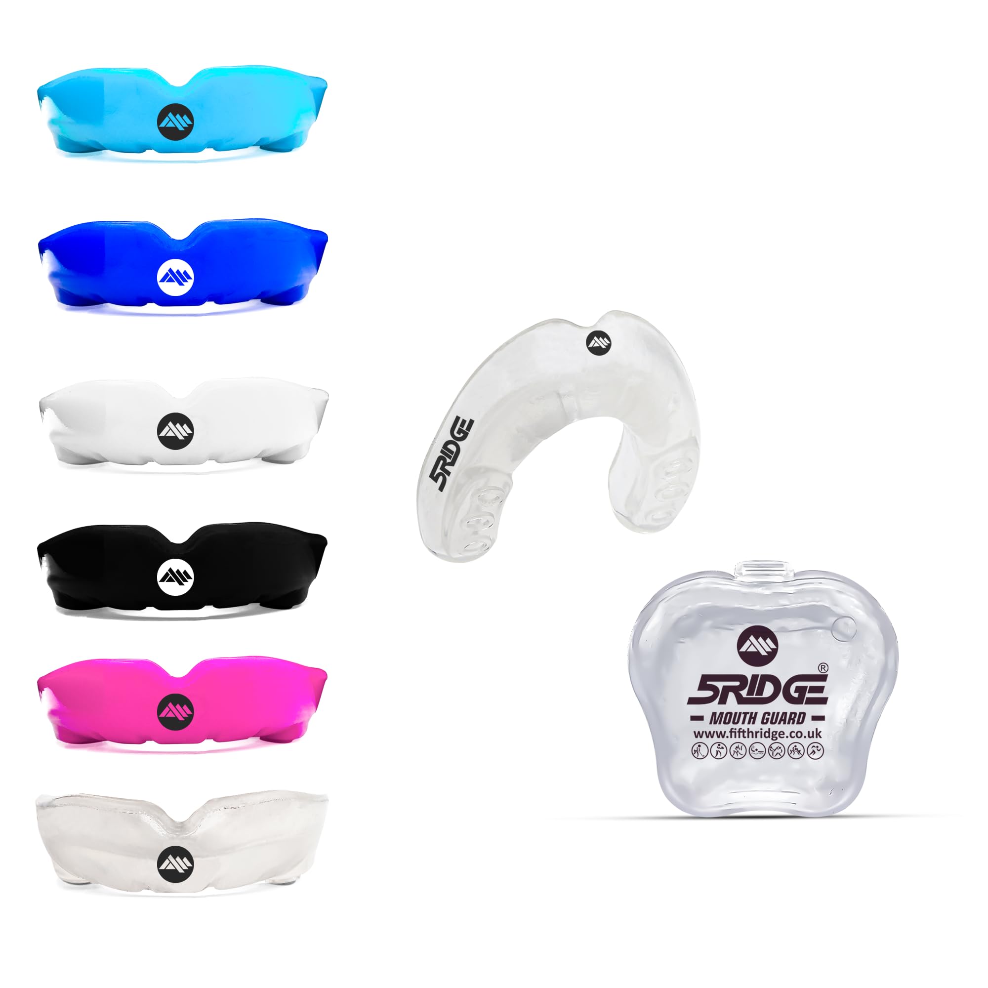 Mouth Guards for Boxing Men Adult Youth Junior Mouldable Rughby Sports Slim Fit Boil and Bite Gum Shield with Box MMA Hockey Basketball Muay Thai Football (Transparent, Junior Under 11 Years)