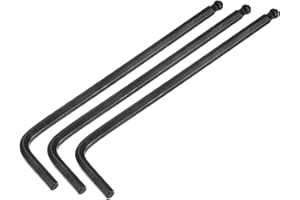 uxcell 3pcs 5mm Ball End Hex Key Wrench, Metric L Shaped Long Arm CR-V Repairing Tool for Bikes Furniture Repair, Black