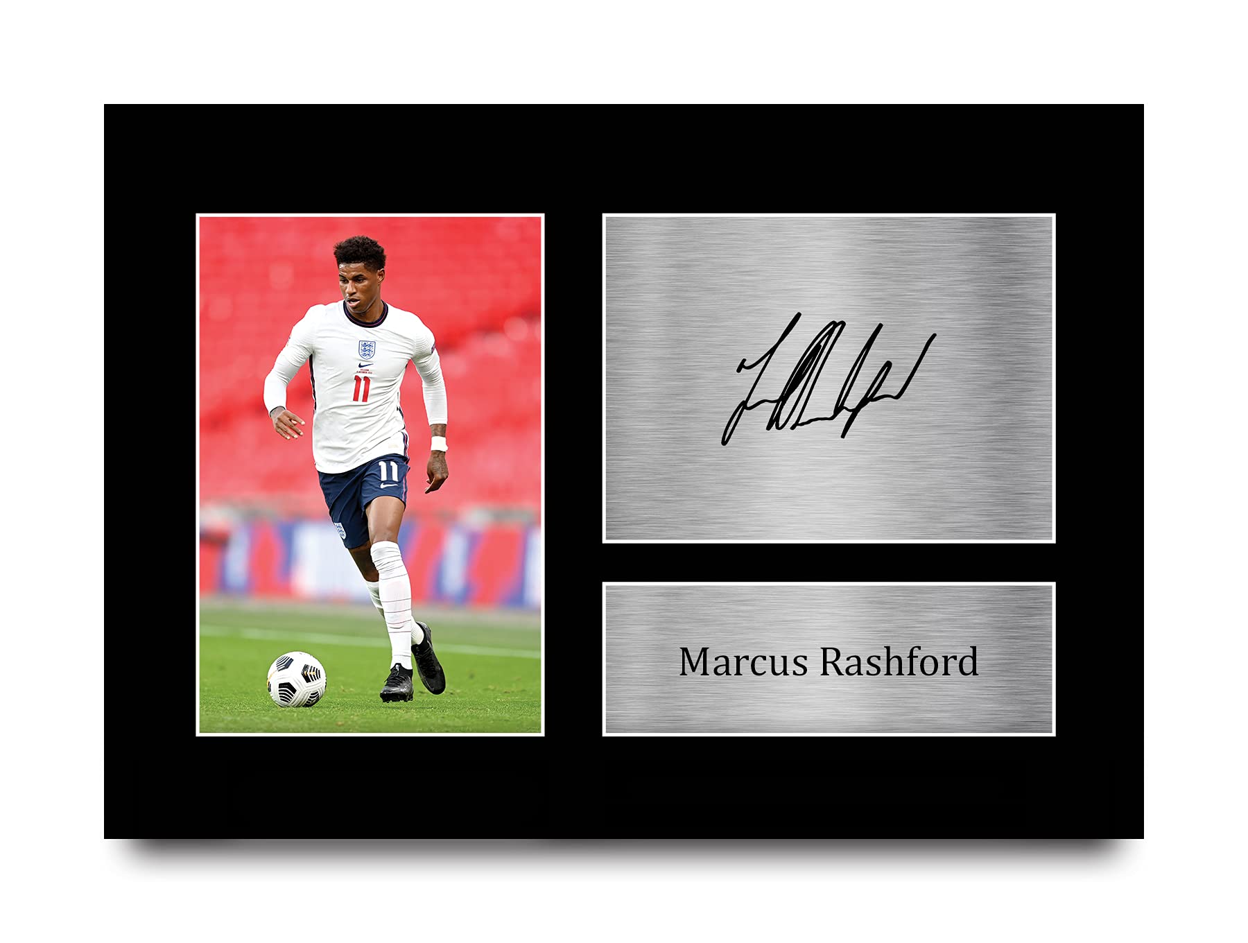 HWC Trading A4 Marcus Rashford England Gifts Printed Signed Autograph Picture for Football Fans and Supporters
