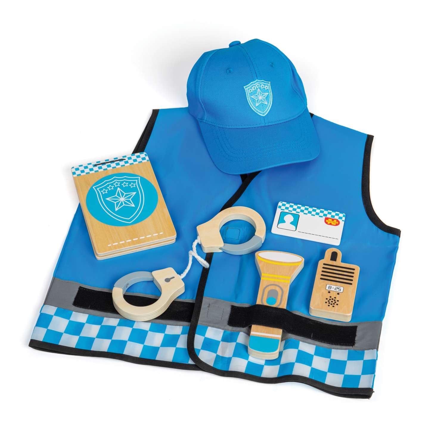 Bigjigs Toys Kids Police Costume - 7 Piece Police Dress Up For Kids & Toddlers, 3-5 Years Old