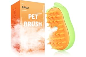 ANKEGE Cat Steam Brush for Shedding Rechargeable Steamy Cat Brush Self Cleaning 3in1 Cat Hair Brush with 2Gears Cat Grooming Brush for Long and Short Hair of Cat and Dog-Green