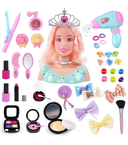 Tête De Poupée Pour Coiffure Et Maquillage – Jouet Créatif Pour Filles – Accessoires Non Toxiques – Idéal Pour Anniversaire Ou Noël