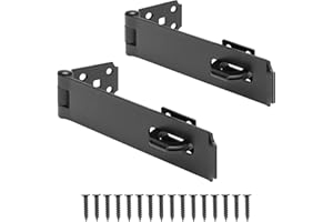 YONSIN 7-1/2" Door Padlock Safety Hasp Latch Heavy Duty 2 Pcs, Door Hasp Clasp Lock Gate Shed Hasp Latch Lock for Door Window Fence Gate Barn, 304 Stainless Steel, Thickness 1/8", Black