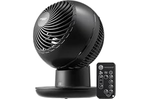 IRIS USA WOOZOO Air Circulator Fan with Remote, Oscillating, 8 Speeds, 82ft Max Air Distance, 120° Adjustable Tilt, Ultra Quiet Motor, Small Fan for Bedroom, Office, Dorm, Black