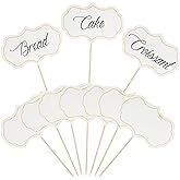 Cheese Markers, Charcuterie Boards Accessories, 24 Pieces Food Labels for Party Buffet, Blank Toothpick Flags, Cake Toppers, Chalkboard Cupcake Toppers Picks for Wedding Birthday Party Decor, White