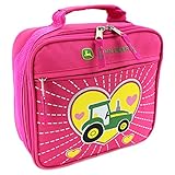 John Deere Girls' Heart Insulated Lunch Box, Magenta