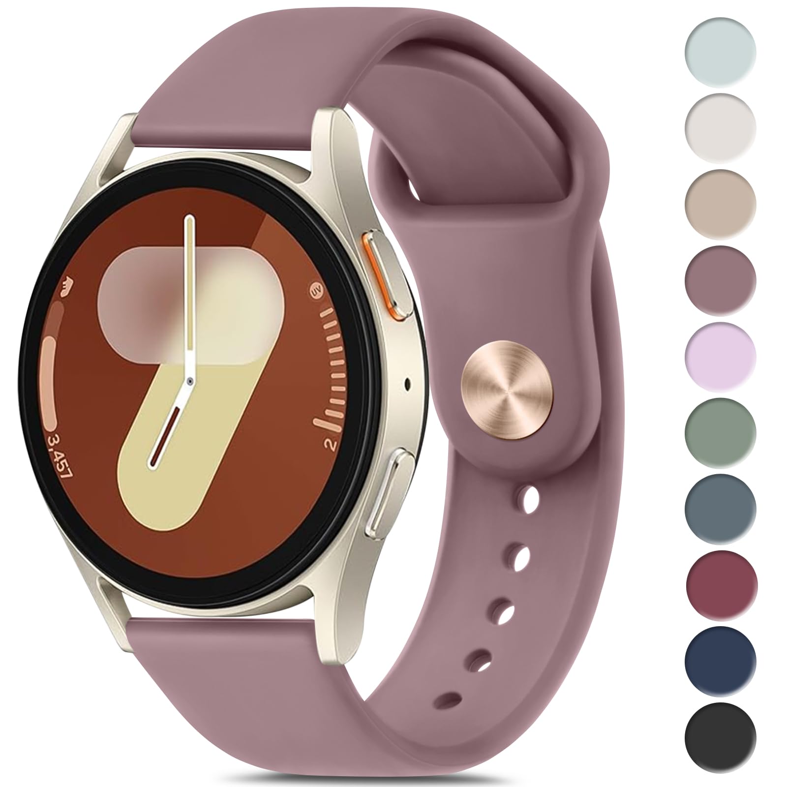Meliya Bands Compatible with Samsung Galaxy Watch 7 & FE, 40mm & 20mm Soft Silicone Sport Replacement Straps for Women & Men (Smoke Violet)