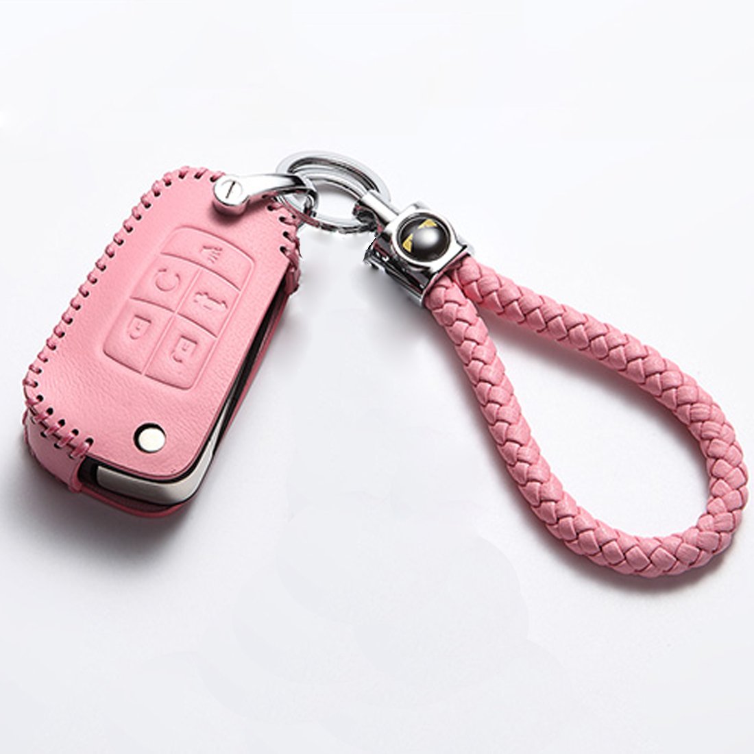 新品本物 車用防犯用品 Kmt Camaroシボレークルーズ5 Buttonsフリップキー ピンク Lacross Bucik B077p4gt95 レザー車リモートキーfobケースカバーホルダーシェルfor Chevrolet 日本初の Africhroyale Com