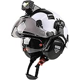 GREEN DEVIL Hard Hat Safety Helmet with Rechargeable Headlamp Light and Visor Ear Muffs Vented Work Hardhat ANSI Z89.1 Cascos De Construccion for Industrial Construction Forestry