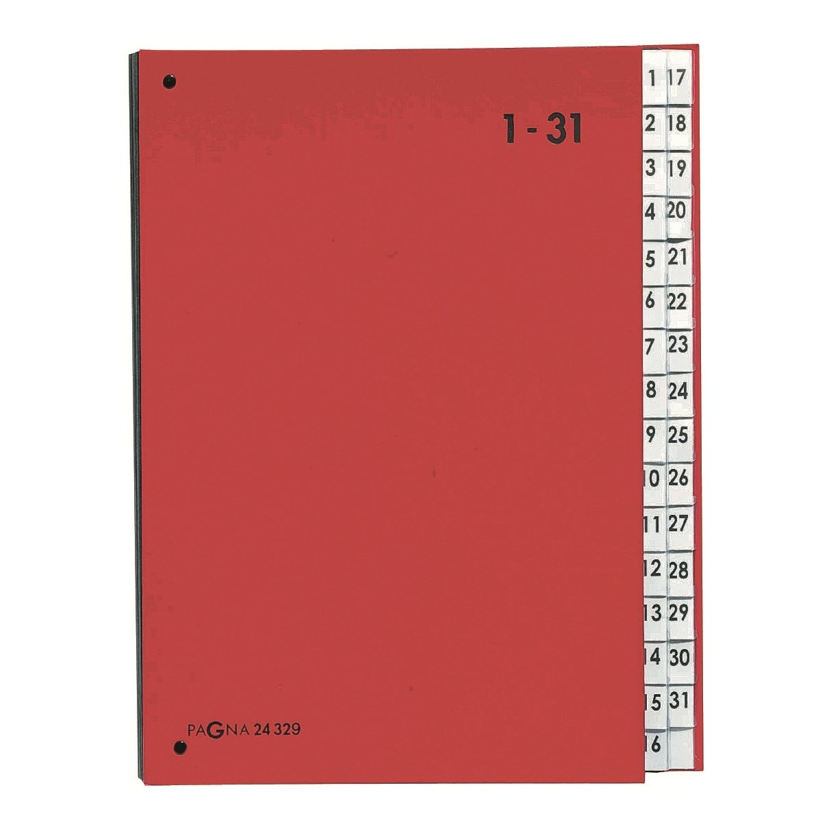 Pagna 24329-01 Desk Organiser 1-31 Coloured Cover 32-Piece Red — image 1