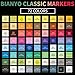 Bianyo 72 Pastel Color Dual Tip Art Markers Set, Alcohol-Based Sketch Drawing Pens for Adults&Kids Coloring, Designing, Manga, Set of 72