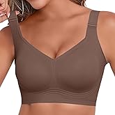 MNBBO Womens 2025 Seamless Wireless Supportive Bra Push Up Comfort Soft No Underwire Full Coverage T-Shirt Bras (M-4XL)