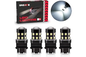 BRISHINE 4-Pack Super Bright 3157 3156 3057 3056 3157K LED Bulbs 6000K Xenon White 24-SMD LED Chipsets with Projector for Backup Reverse Lights, Parking Lights, Daytime Running Lights