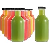 Danmu 10 Pack Glass Juice Bottles with Lids 16 oz,Juicing Bottles Reusable Glass 100% Leakproof for Juicing,Water,Kombucha,Milk,Milkshake,Coffee,Dishwasher Safe