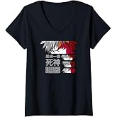 Women's Bleach Ichigo Hollow Outline Sketch Anime V-Neck T-Shirt
