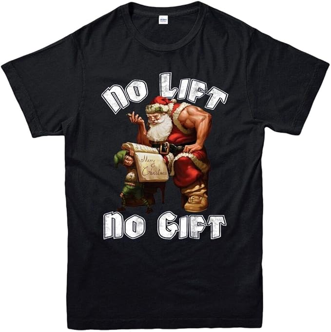 Santa Christmas TShirt, Gym Workout Santa Xmas Festive