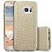 Galaxy S7 Case, Imikoko™ Rose Gold Luxury Hybrid Beauty Crystal Rhinestone with Gold Sparkle Glitter PC Hard Protective Diamond Case Cover for Samsung Galaxy S7 (3 in 1/Gold)