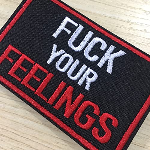 GYGYL 2Pcs Tactical Flag Patch-Fuck Your Feelings, Hook Fastener American Military Patches for Tactical Caps, Bags, Backpacks, Tactical Vest, Military Uniforms