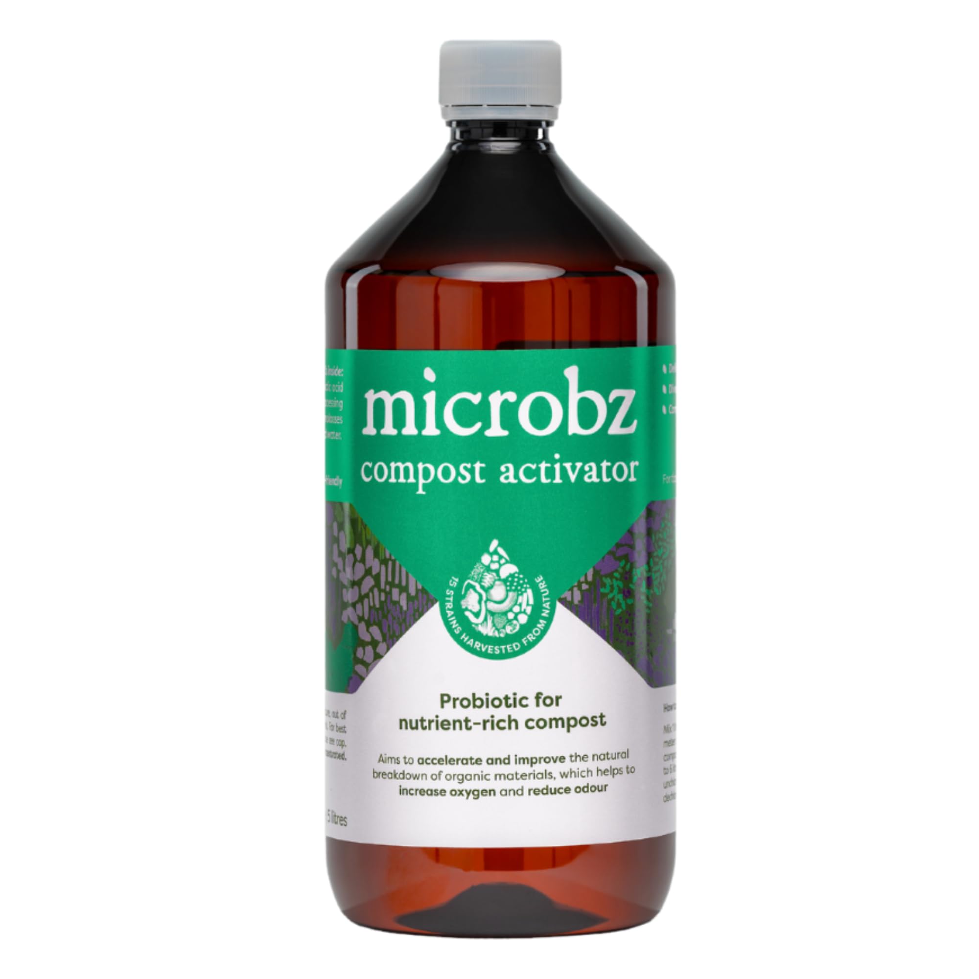 MICROBZ COMPOST ACTIVATOR | 1 Litre Concentrate| Natural Multi Strain Probiotic for Healthy Compost, Chemical-Free, Accelerates & Improves Natural Breakdown of Kitchen & Garden Organic Waste
