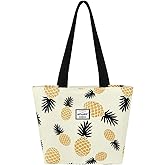 HAWEE Tote Bag with Zipper for Women Inside Mesh Pocket Heavy Duty Casual Anti-water Cloth Travel Shoulder Handbag