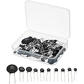uxcell NTC Thermistors Resistor 3950 10 Values 81 Pcs Inrush Current Limiter Temperature Sensor Assortment Kit (3D-25 5D-7 5D-9 5D-11 5D-15 8D-9 10D-9 10D-11 20D-9 47D-15)