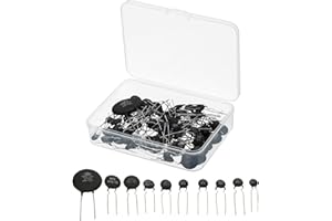 uxcell NTC Thermistors Resistor 3950 10 Values 81 Pcs Inrush Current Limiter Temperature Sensor Assortment Kit (3D-25 5D-7 5D-9 5D-11 5D-15 8D-9 10D-9 10D-11 20D-9 47D-15)