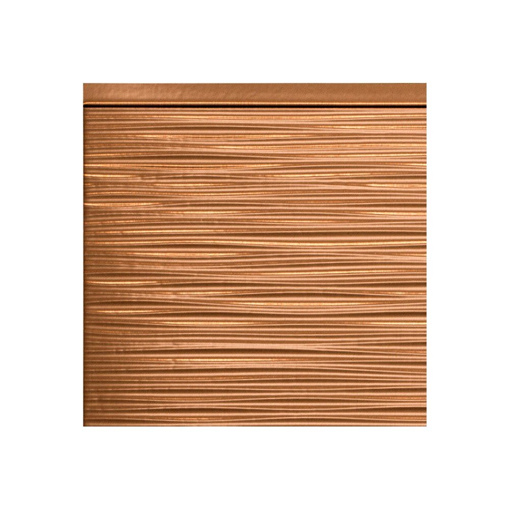 FASÄDE Ripple Decorative Vinyl Backsplash Panel in Polished Copper (6X6 Inch Sample)
