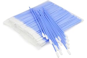 Wellgler's 6.42'' Gun Cleaning Swabs, Long Swabs,Microfiber Foam swabs,Multi-Purpose Foam Tip Swabs,Cleaning Swabs for Electronics,Gun,Printer,PCB,Car Vent,KM740(Blue 100pcs)