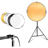 Selens 24 in Photography Reflector Stand Kit, 5-in-1 Collapsible Reflector | Disc, 6.5ft Light Stand and Clamp Holder for Photo Video Studio and Outdoor Lighting