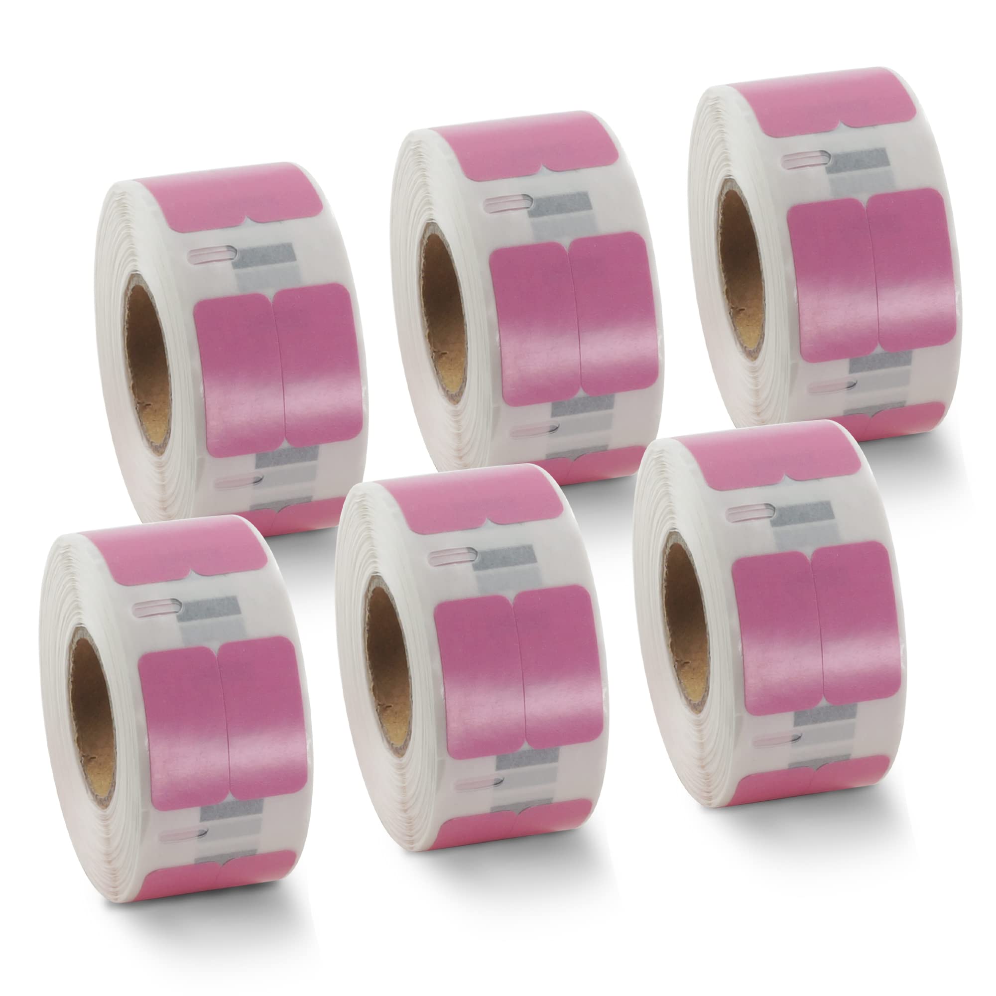BETCKEY - 6 Rolls Pink Small Multi-Purpose Labels Compatible with DYMO 11353(S0722530), 13mm x 25mm, 6000 Colored Labels Compatible with DYMO LabelWriter 450, 4XL, NOT Fit 550 or 5XL
