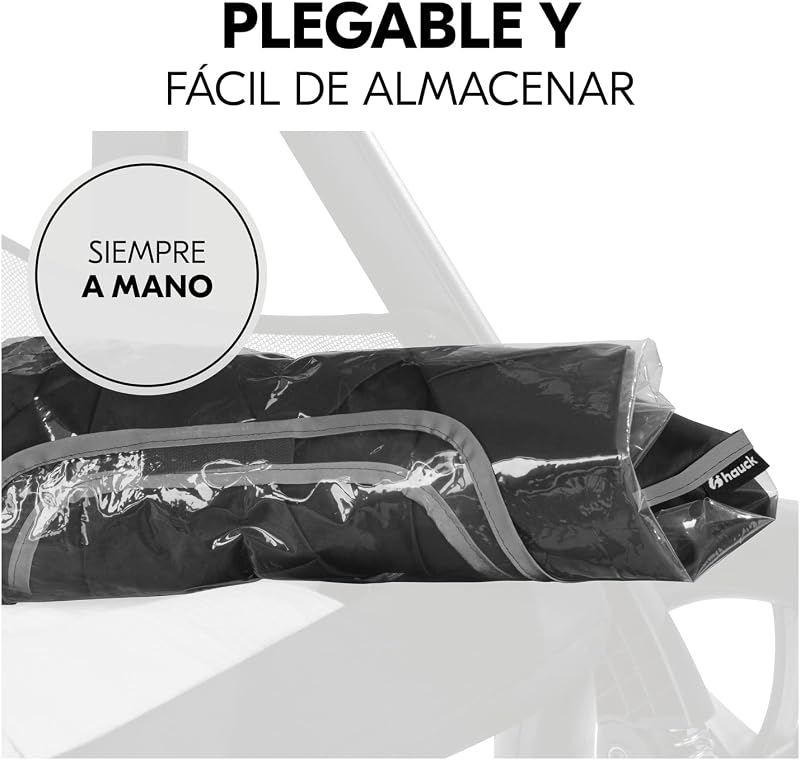 Plastico Lluvia Silla Paseo Universal, Burbuja de Lluvia Universal, Protector de Lluvia con Borde Reflectante, Ventana, Fácil colocación, Transparente