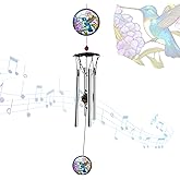 Wind Chimes for Outside 24" Hummingbird Wind Chimes Outdoor Home Patio Garden Decor Hummingbird Gifts Windchimes Outdoors Gift Ideas for Women Mom Grandma Sisters