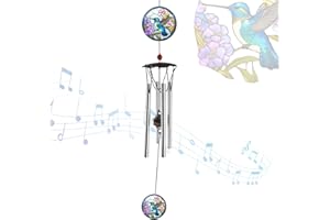 HOWARMER Wind Chimes for Outside 24" Hummingbird Wind Chimes Outdoor Home Patio Garden Decor Hummingbird Gifts Windchimes Outdoors Gift Ideas for Women Mom Grandma Sisters