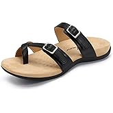 Athlefit Orthopedic Sandals for Women with Arch Support Adjustable Comfort Walking Orthotic Flip Flops