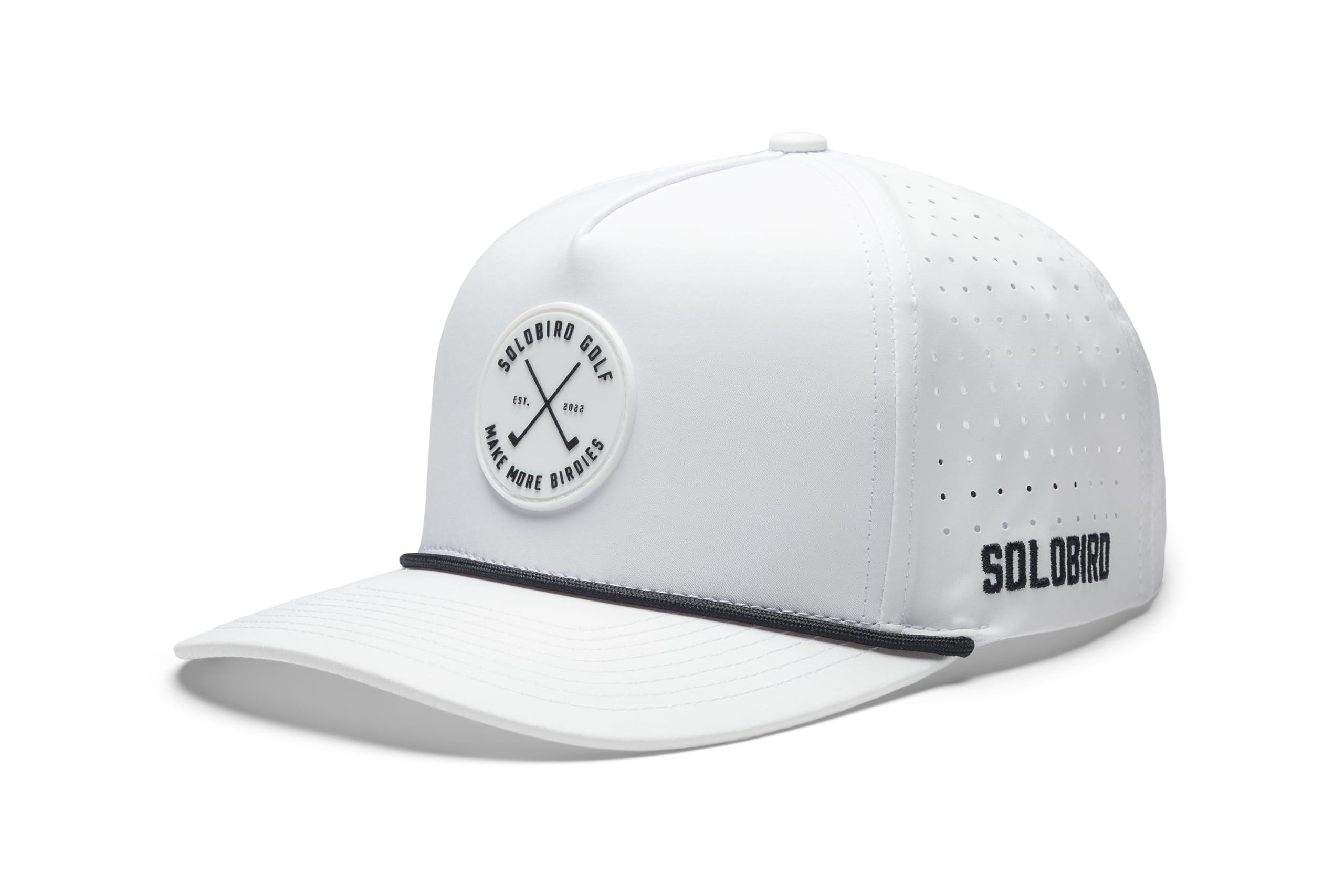 Photo 1 of Golf Hat for Men - Golf Snapback - Fun Hat for Golfing - Rope Golf Hat for Men and Women - Make More Birdies White