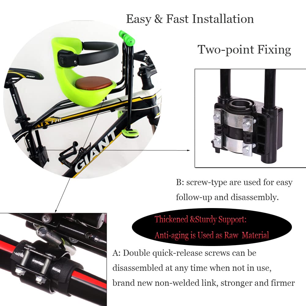 AOTENG STAR Child Bike Seat, Bicycle Seat for Kids,Toddlers and Child, Baby Carrier Seat with Foot Pedals Mountain Bike Child Seat for Kids 8 Months - 4 Years (up to 110 lbs)