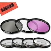 7 Piece 40.5mm Filter Set Includes 3 PC Filter Kit (UV-CPL-FLD) and 4 PC Close Up Filter Set for Sony ZV-E10, Alpha A5000, A5100, A6000, A6300, A6500, NEX-5TL, NEX-6 Camera with 16-50mm E-Mount Lens