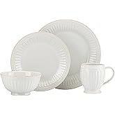 Lenox White French Perle Groove 4Pc Place Setting, 6.95 LB