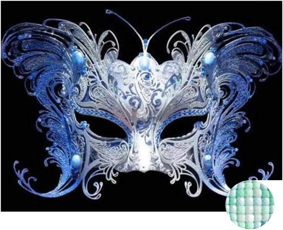 LIPHISFUN Diamond Painting Kits for Adults Full Drill Square Resin Rhinestone Embroidery Unfinished Cross Stitch Home Decor Gift,Mask
