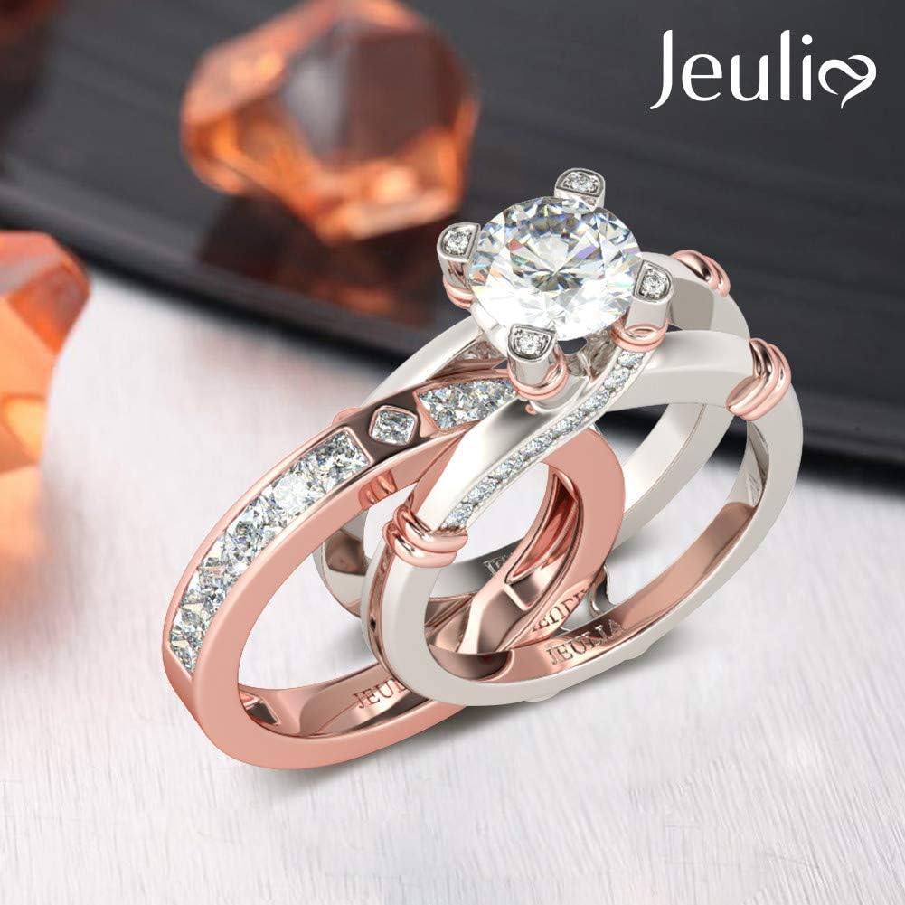 Jeulia Diamond Band Rings For Women Cz Sterling Silver Interchangeable Ring Sets Wedding Engagement Anniversary Promise Ring Bridal Sets Silver 5 Jewelry Cjp Org In