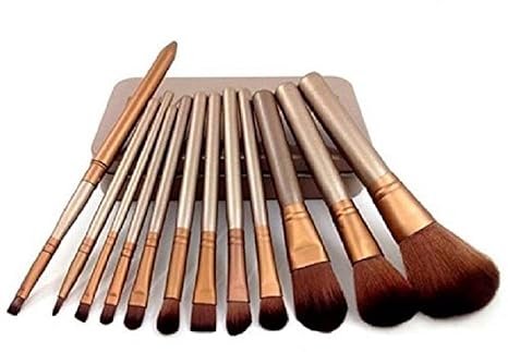 CETC Makeup Brush Set with Tin Storage Box , Golden -12 Pieces