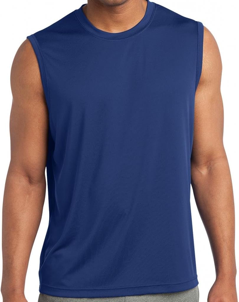 Buy Cool Shirts Mens Sleeveless Moisture Wicking Royal Tee