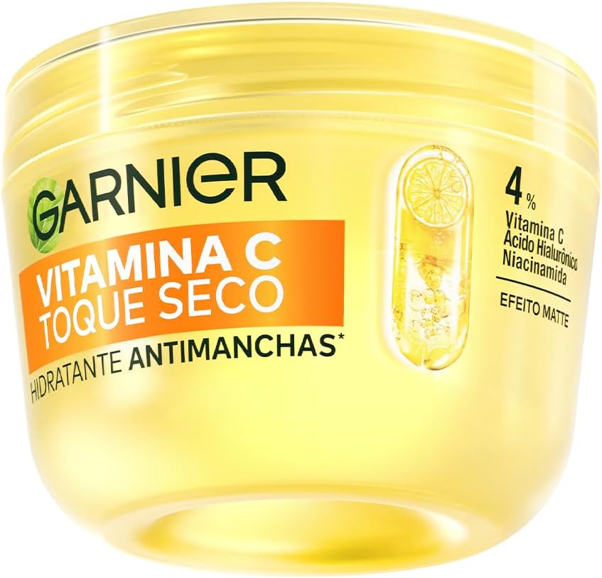 Garnier, Gel Creme Hidratante Facial Antimanchas Toque Seco, com Vitamina C, Niacinamida e Ácido Hialurônico, Controla a Oleosidade e Uniformiza a Pele, 85g