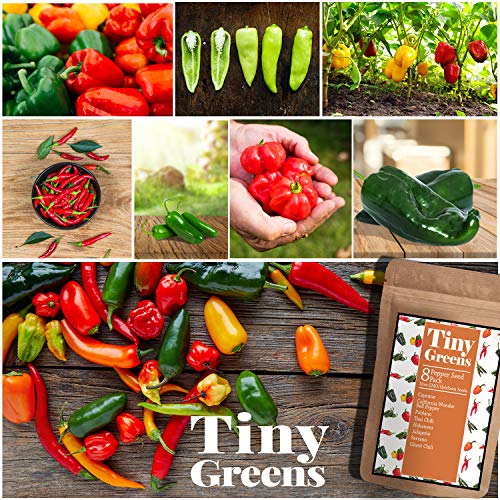Heirloom Pepper Seed Variety Pack 8 Hot & Sweet Peppers For Planting