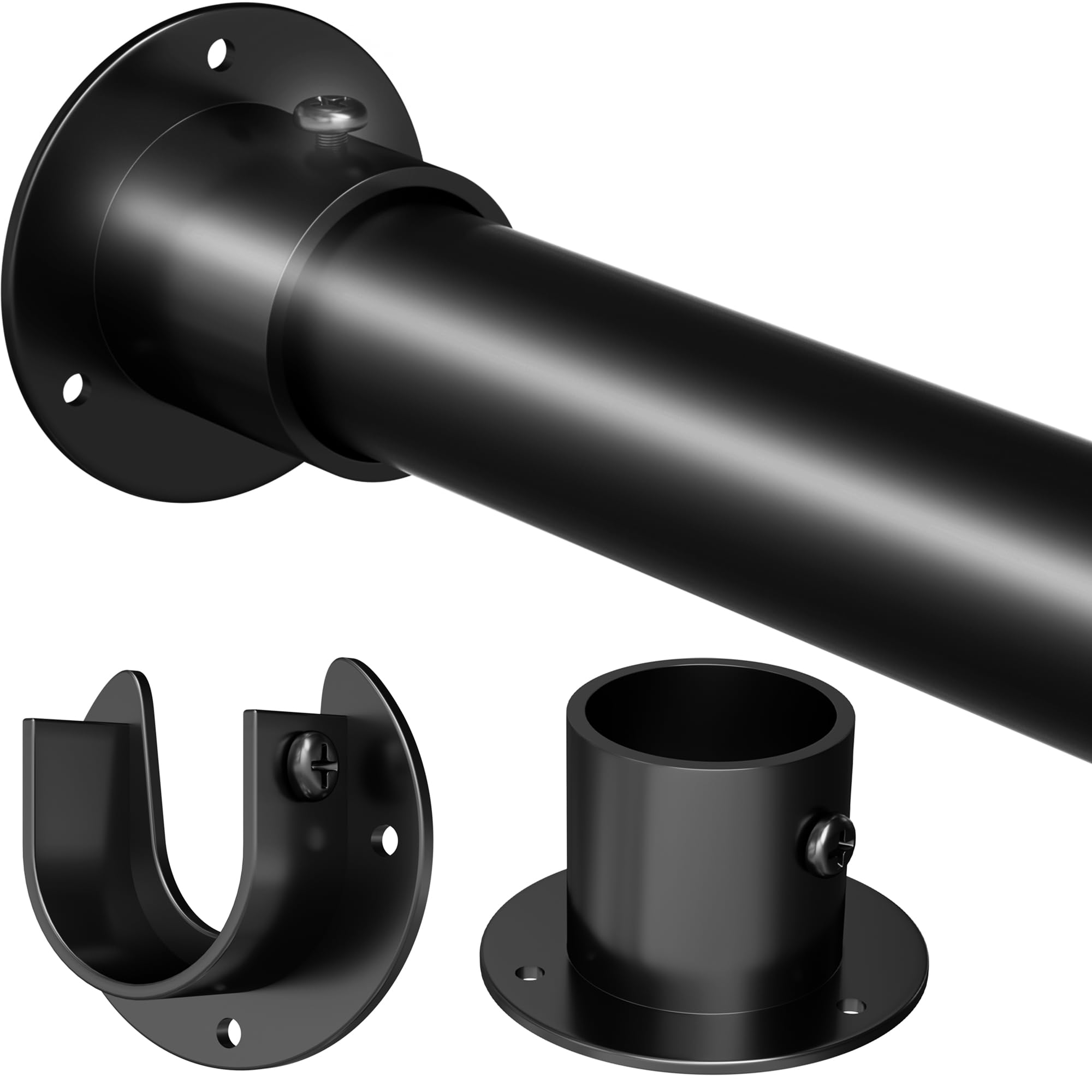 Photo 1 of Closet Rod,17 to 40 Inches Adjustable Closet Rods for Hanging Clothes 1.3 Inch Diameter Heavy Duty Metal Closet Hanging Rod Closet Bar for Wardrobes,Closet, Bathroom, Windows