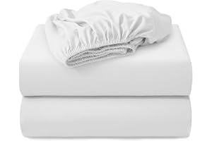 Hotella 2PC Twin Fitted Sheet Only,39x75inch,100% Microfiber Ultra Soft Hotel Quality Bottom Sheet,14" Deep Pocket,Wrinkle and Fade Resistant，White