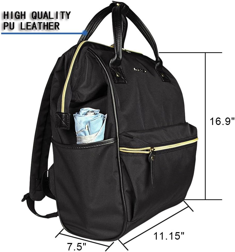 KROSER Laptop Backpack 15.6 Inch Stylish School Computer Backpack Doctor Bag Water Repellent College Casual Daypack with USB Port Travel Business Work Bag for Men/Women-Black: Computers & Accessories