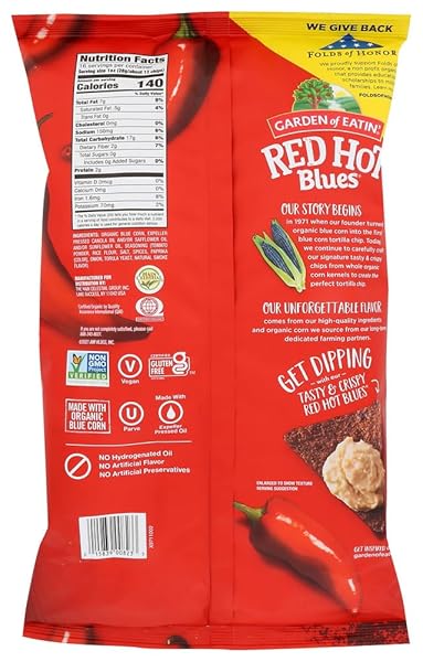 GARDEN OF EATIN CHIP TRTLA RED HOT BLUE ORG3, 16 OZ, PK- 12