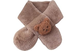 Thicked Baby Scarf Cartoon Bear Neck Solid Color Children's Long Muffler With Lovely Pattern For Winter Fashion For Girls